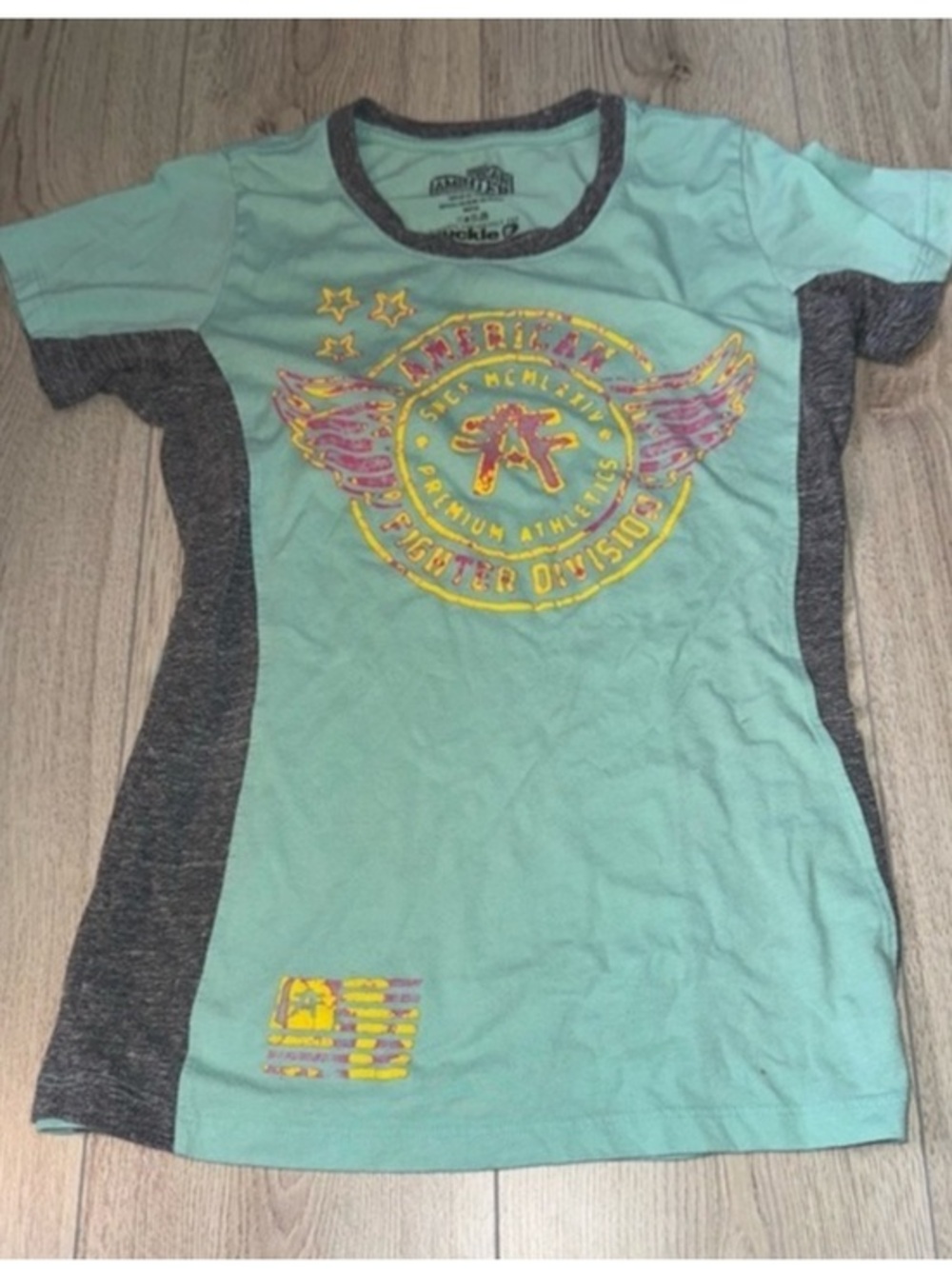American fighter short sleeve shirt top